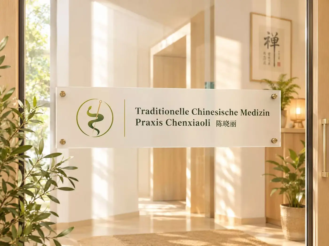 Eingangsschild der Praxis Chenxiaoli
